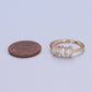 16K Gold Filled Minimalist Gold Baguette Stone Ring