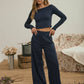 ELASTIC WAIST SIDE PANEL KNIT LOUNGE PANTS