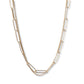 Tarnish Resistant Gold Plated Layered Paperclip Necklace