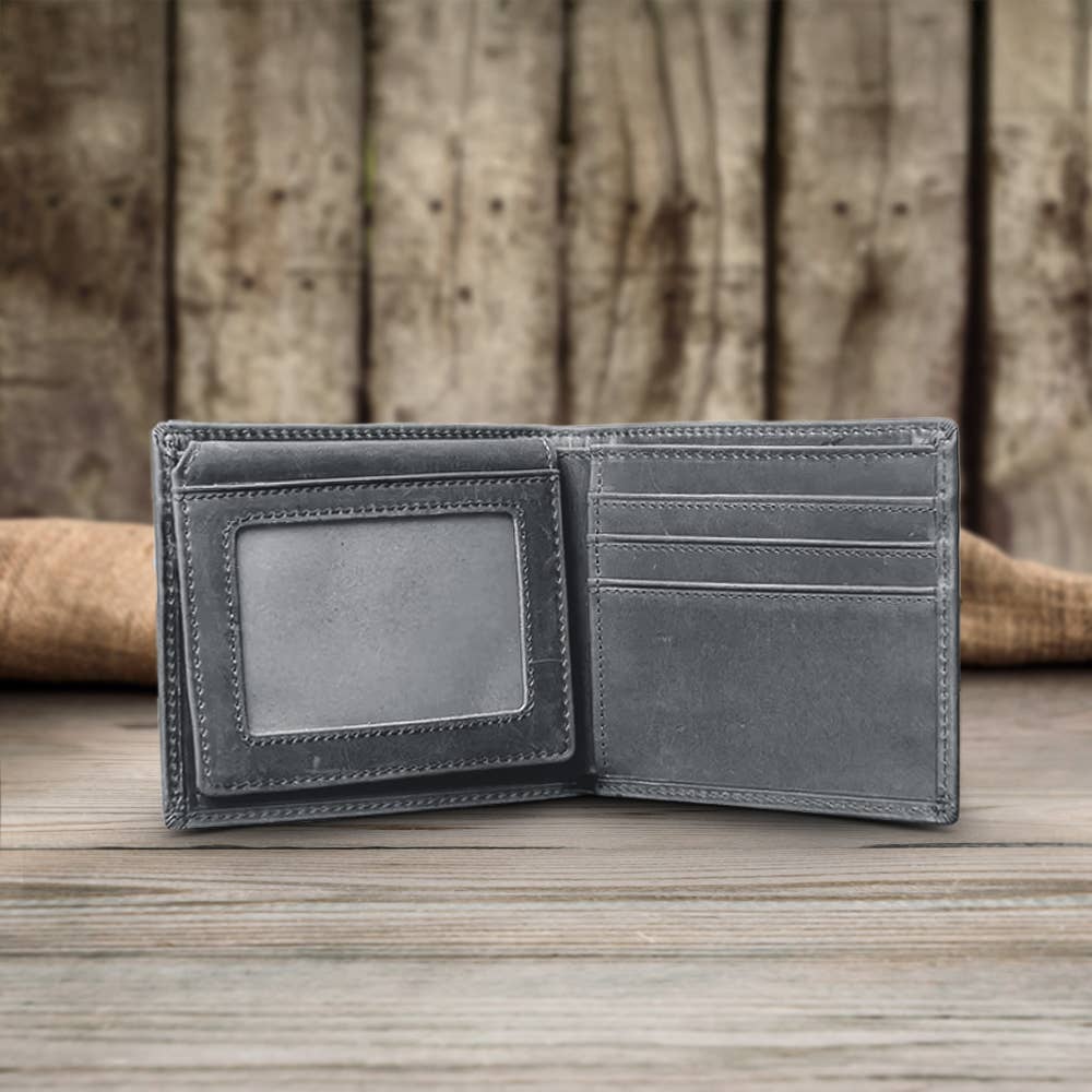 Genuine Leather Bifold Wallet for man Vintage wallet
