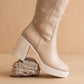 The Juniper Beige | Platform Knee-High Boots