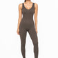 Ribbed Seamless V-Neck Catsuit
