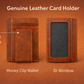 Leather Card Holder with Money Clip Minimalist Pocket wallet