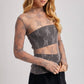FLORAL EMBROIDERY LACE MESH LAYERING TOP