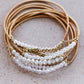 Boho Layered Spring Coil Guitar String Bracelet Set - 6961