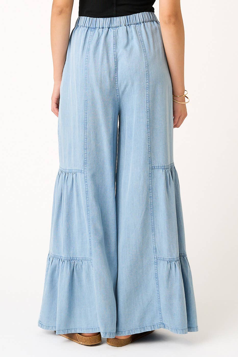 Boho Tiered Denim Pants
