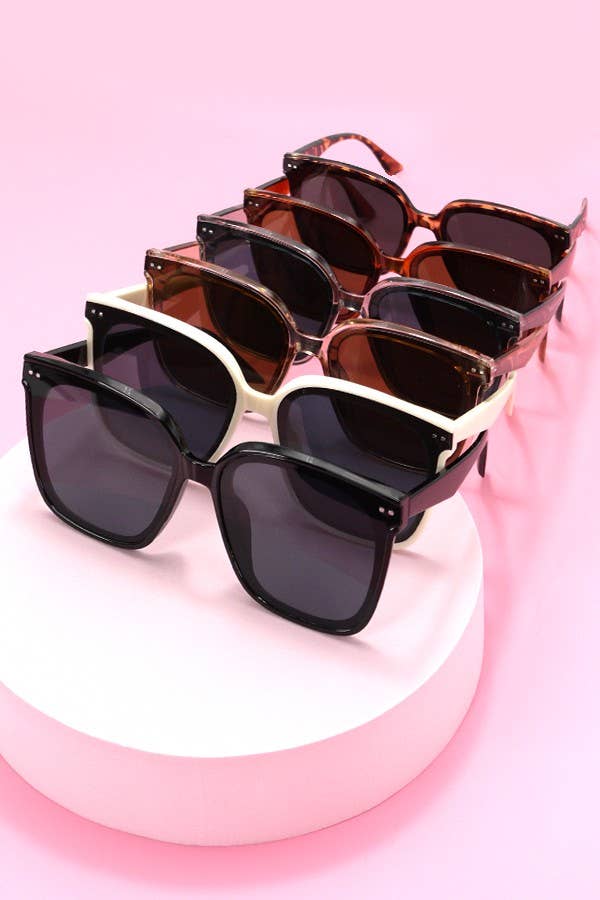 ACETATE SQUARE CATEYE SUNGLASSES SET | 40SG813-Pack 12