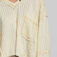 V-neck stitch detail Balloon Long Sleeve Crop Top