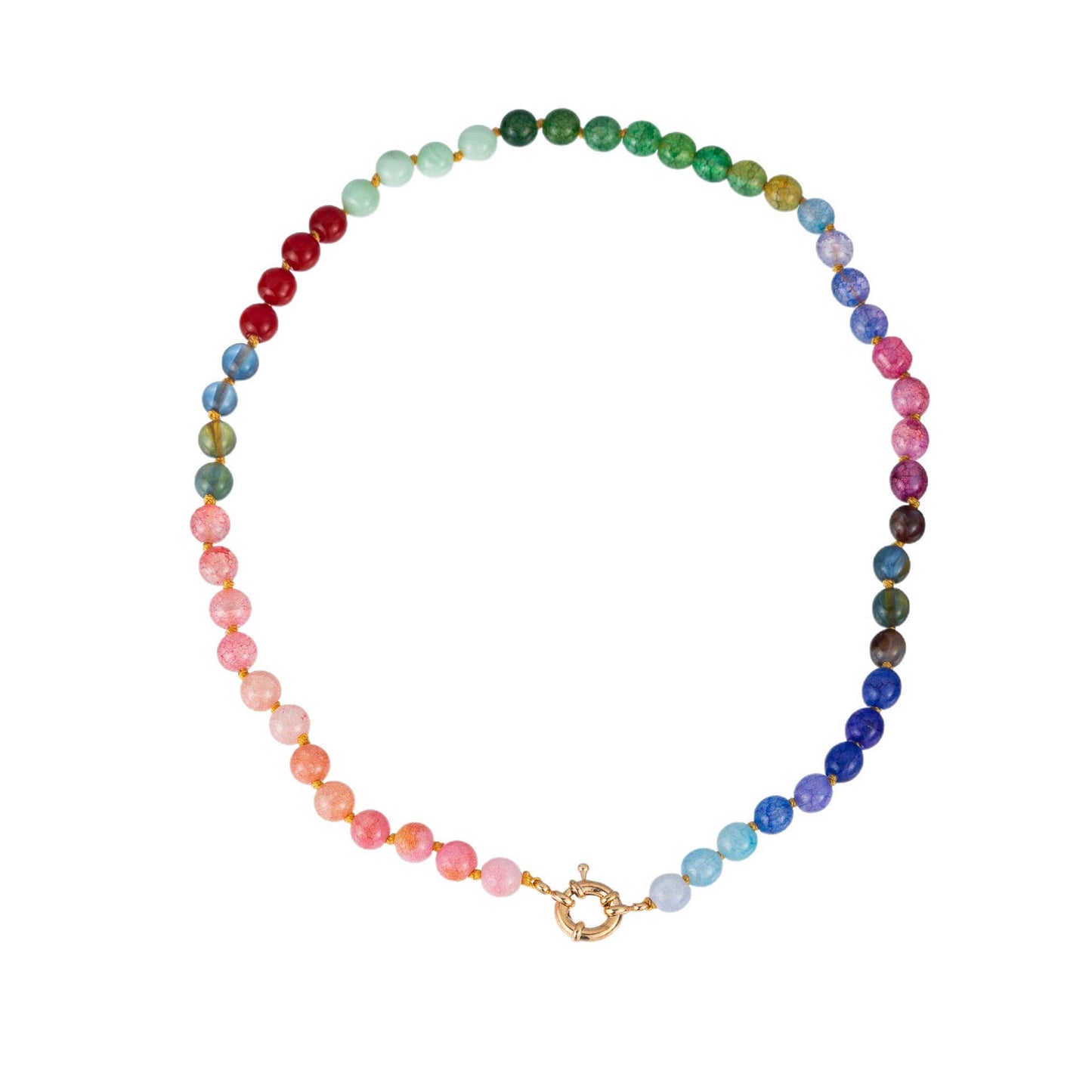 Natural Stone Semi-Precious Glass Necklace