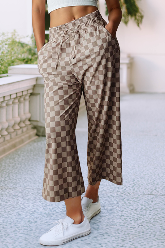 Khaki Checkered Comfort Pants