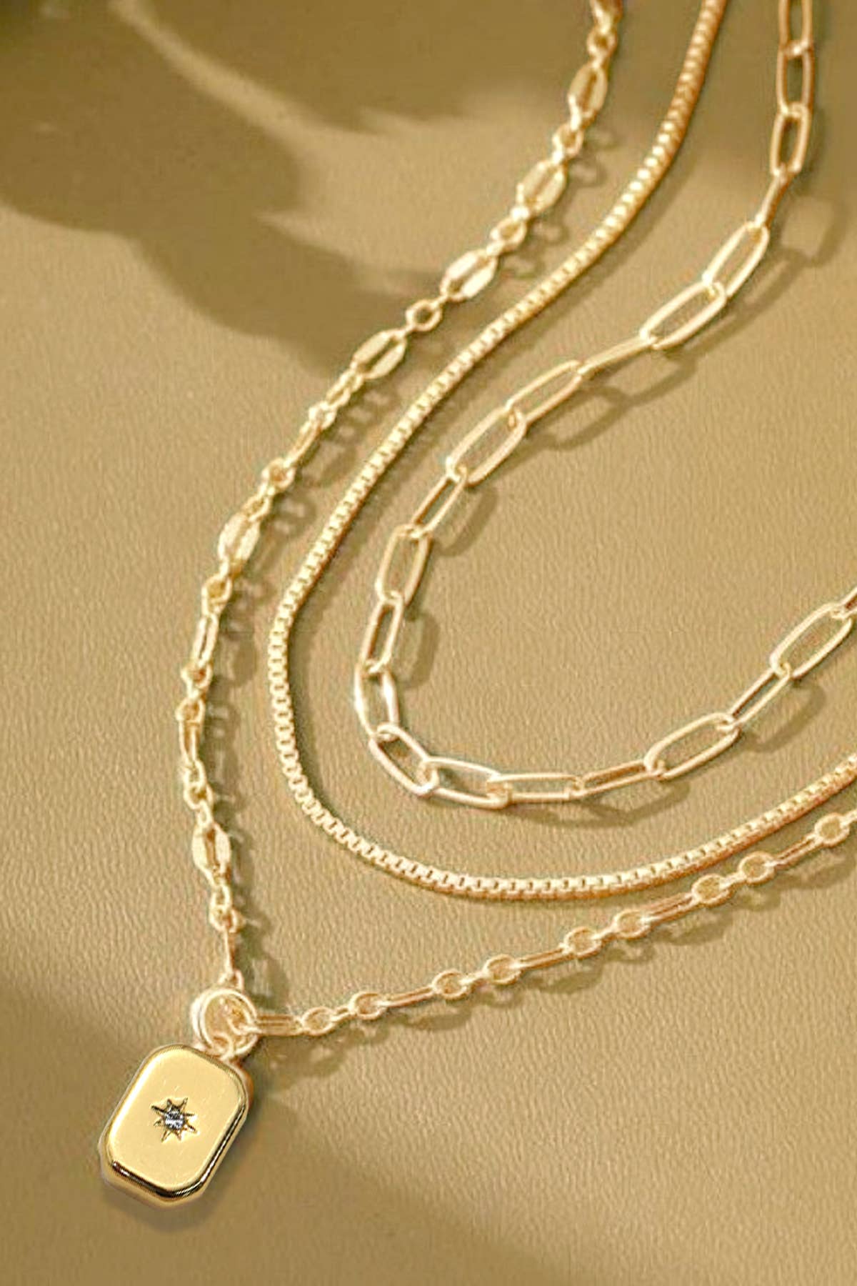 18K STAINLESS STEEL TARNISH FREE LAYERED NECKLACE