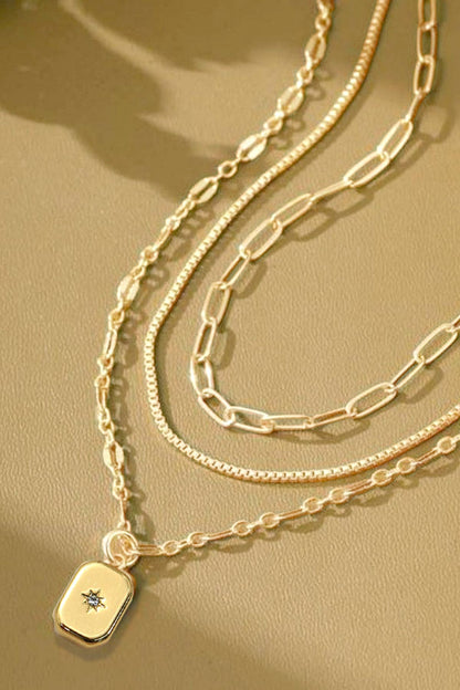 18K STAINLESS STEEL TARNISH FREE LAYERED NECKLACE
