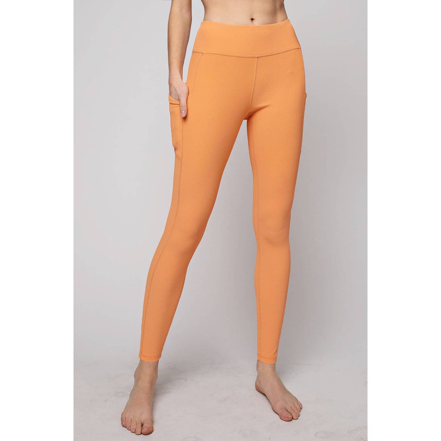 Rib Yoga Leggings with Side Pocket