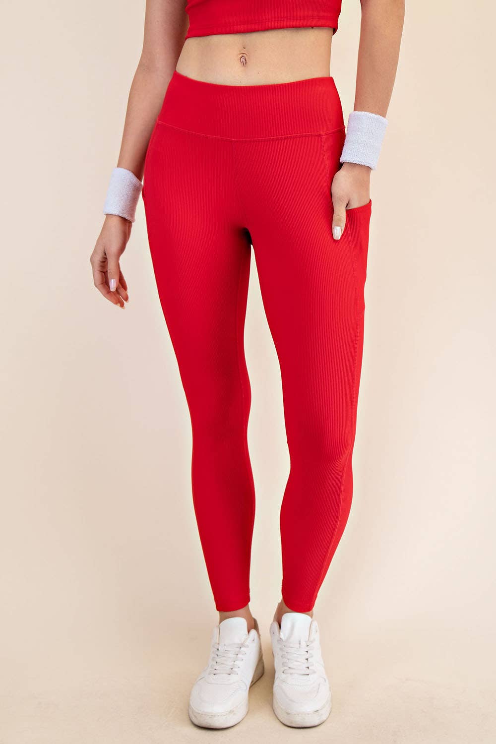 Rib Yoga Leggings with Side Pocket