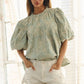 Embroidered Babydoll Blouse