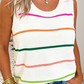 Striped Round Neck Knitted Sweater Tank