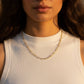 Tarnish Resistant Gold Plated Textured Paperclip Necklace