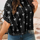 Bow Print Puff Short Sleeve Top