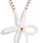 GLASS CRYSTAL BEADED BOW NECKLACE