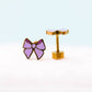 Lavender Bow Stud Earrings