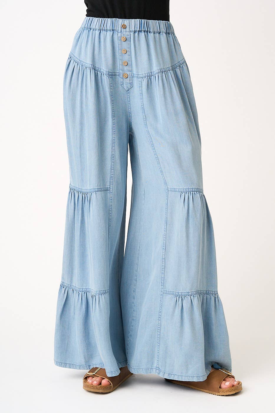 Boho Tiered Denim Pants