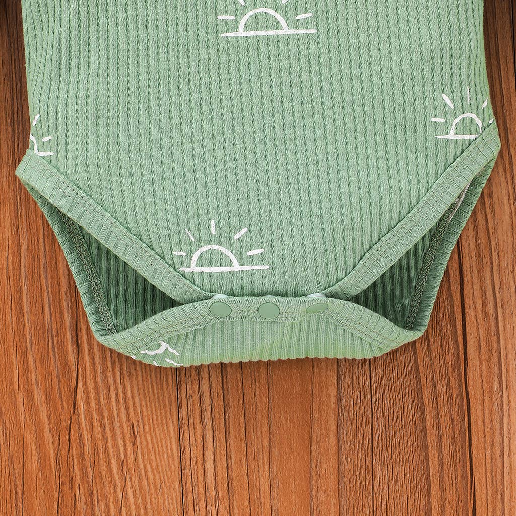 3-piece Baby Boy Sun Romper Pants Cap Set