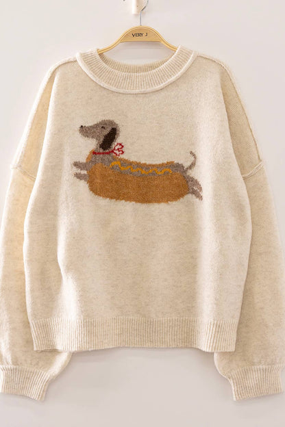 Hot Dog Graphic Sweater