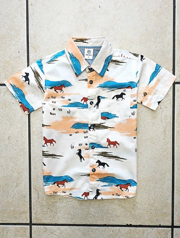 Horse Print Button Down Shirts