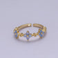 Dainty Blue Opal Flower Ring