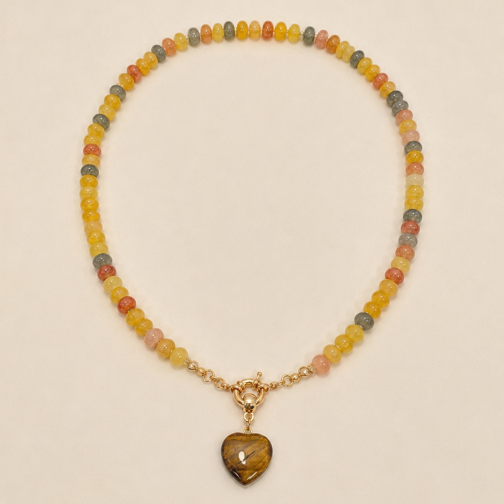 Natural Stone Semi-Precious Glass Mixed Necklace