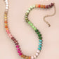 NATURAL AGATE GLASS SEMI PRECIOUS BEAD NECKLACE