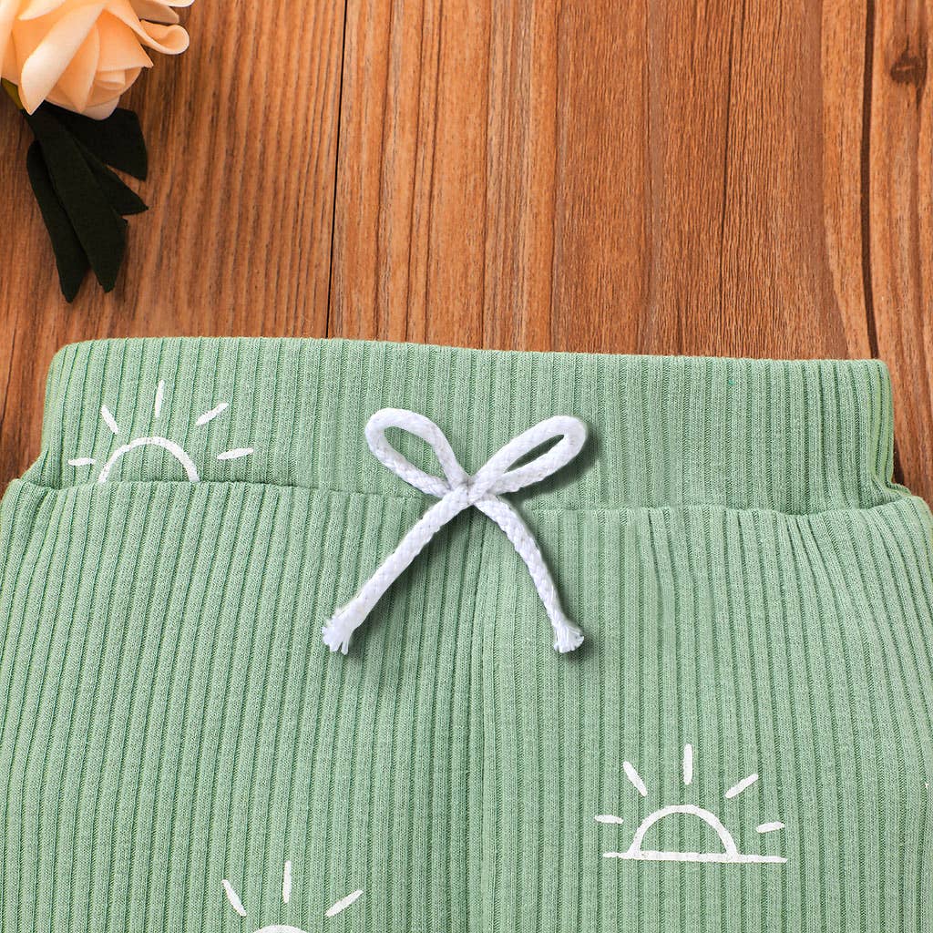3-piece Baby Boy Sun Romper Pants Cap Set