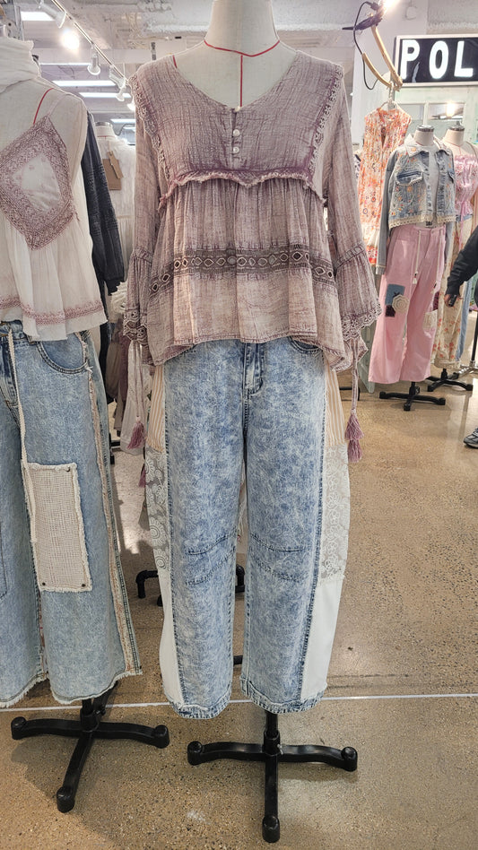 Dusty Rose Boho Top