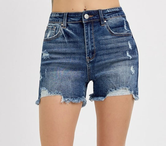 Emma Distressed High Rise Shorts