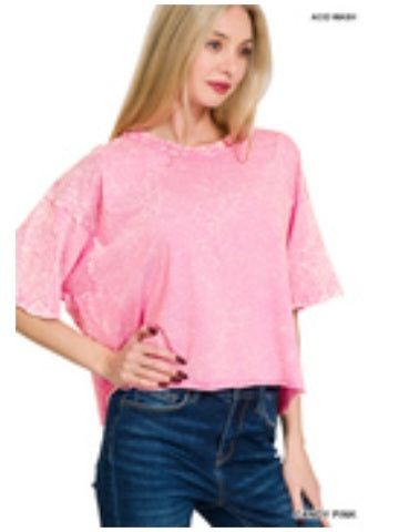 Acid Crinkle Wash Oversized Tee