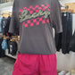 Lucky Checkered T Shirt - Hot Pink