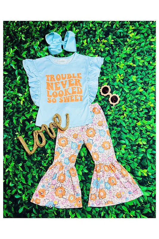 "TROUBLE NEVER LOOKED SO SWEET" Girls 2 Piece Set