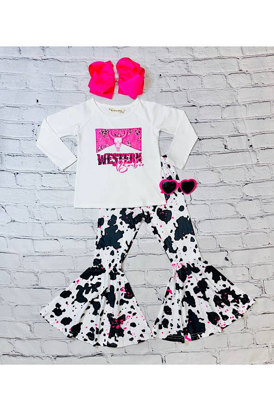 "WESTERN BARBIE" Cow Print 2 Piece Set